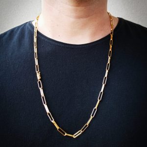 CORRENTE CARTIE ELO ALONGADO (4MM) - 70CM