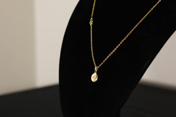 CONJUNTO CARTIER CADEADO (2MM) + PINGENTE PLACA REDONDA CRUZ - Image 2