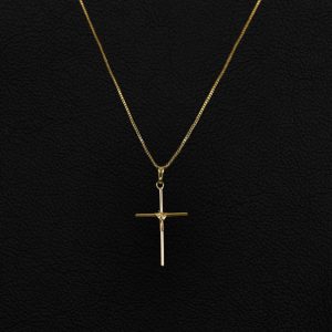 CONJUNTO VENEZIANA + PINGENTE CRUZ TRANÇADA