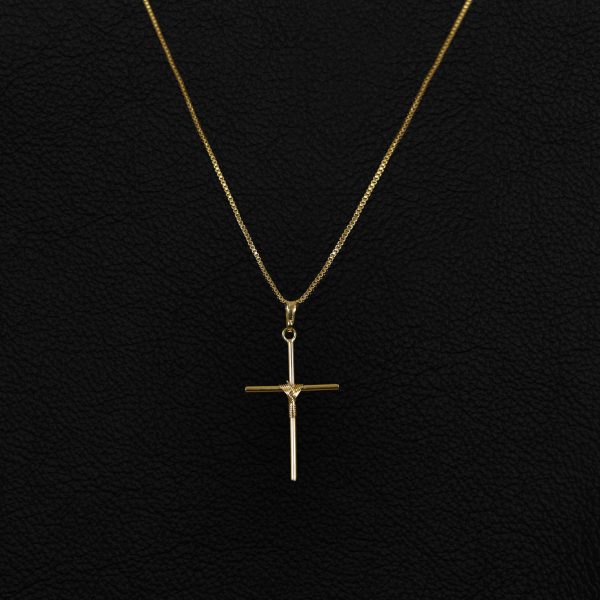CONJUNTO VENEZIANA + PINGENTE CRUZ TRANÇADA