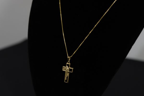CONJUNTO VENEZIANA+ PINGENTE CRUZ FACE DE CRISTO