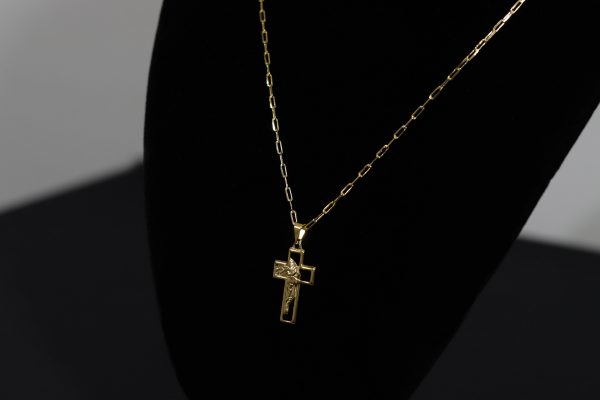 CONJUNTO CARTIER (2MM) + PINGENTE CRUZ FACE DE CRISTO