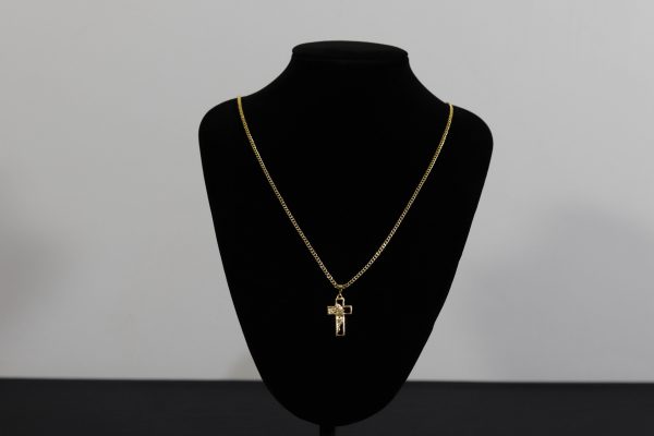 CONJUNTO GRUMET 3MM + PINGENTE CRUZ FACE DE CRISTO - Image 2