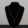 CONJUNTO CORRENTE CARTIER 2MM + PINGENTE CRUZ PALITO - Imagem 2