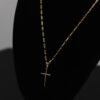 CONJUNTO CORRENTE CARTIER 2MM + PINGENTE CRUZ PALITO