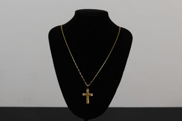 CONJUNTO CORRENTE CARTIER 2MM + PINGENTE CRUZ ALTO RELEVO - Image 2