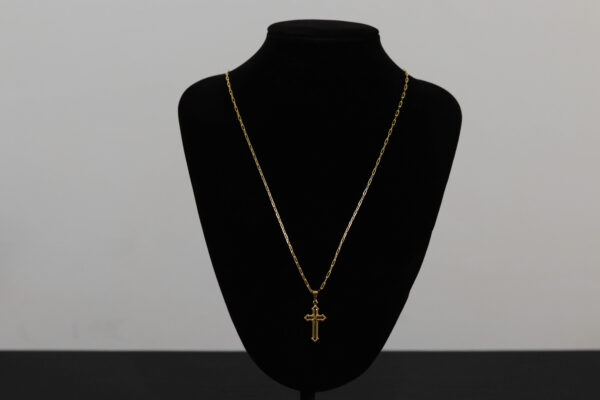 CONJUNTO CARTIER 2MM + PINGENTE CRUZ VAZADA - Image 2