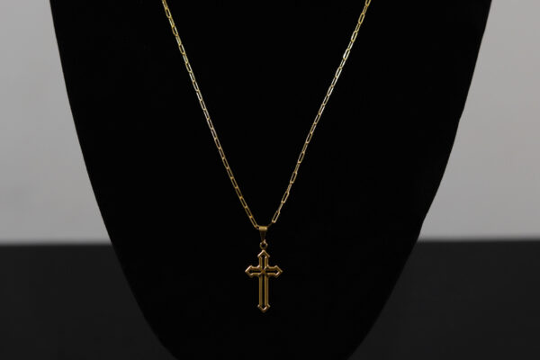 CONJUNTO CARTIER 2MM + PINGENTE CRUZ VAZADA - Image 3