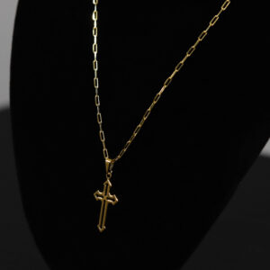 CONJUNTO CARTIER 2MM + PINGENTE CRUZ VAZADA