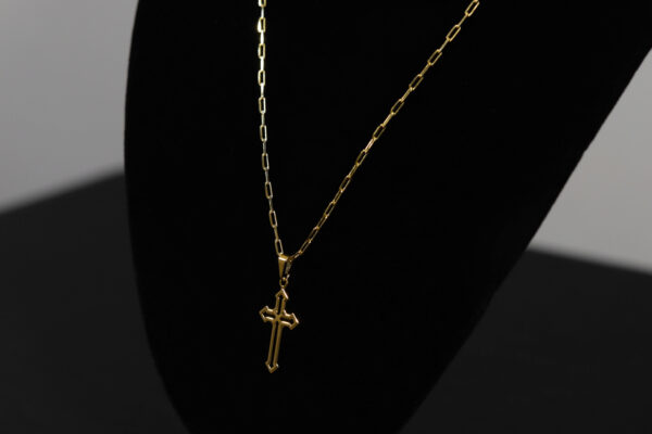 CONJUNTO CARTIER 2MM + PINGENTE CRUZ VAZADA