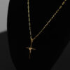 CONJUNTO CARTIER (2MM) + PINGENTE CRUZ TRANÇADA