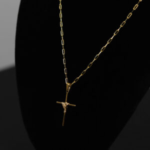 CONJUNTO CARTIER (2MM) + PINGENTE CRUZ TRANÇADA