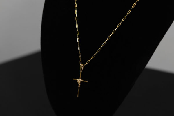 CONJUNTO CARTIER (2MM) + PINGENTE CRUZ TRANÇADA