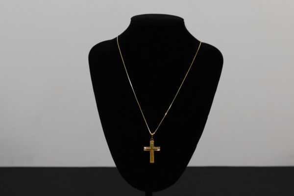 CONJUNTO VENEZIANA + PINGENTE CRUZ ALTO RELEVO - Imagem 2