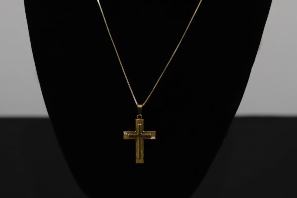 CONJUNTO VENEZIANA + PINGENTE CRUZ ALTO RELEVO - Imagem 3