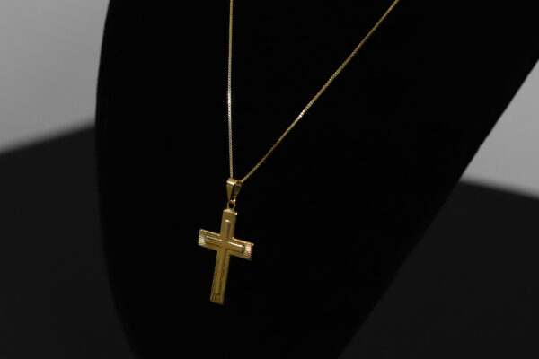 CONJUNTO VENEZIANA + PINGENTE CRUZ ALTO RELEVO