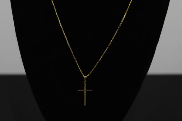 CONJUNTO CARTIER ELO CHAPADO + PINGENTE CRUZ PALITO - Image 3