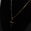 CONJUNTO CARTIER ELO CHAPADO + PINGENTE CRUZ PALITO