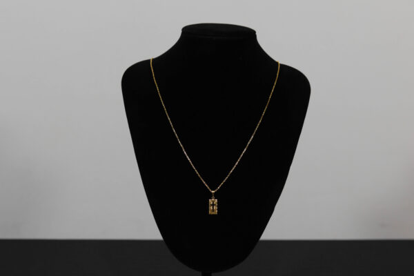 CONJUNTO CARTIER ELO CHAPADO + PINGENTE PLACA CRUZ VAZADA - Image 2