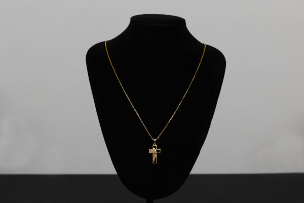 CONJUNTO CARTIER ELO CHAPADO + PINGENTE CRUZ FACE DE CRISTO - Image 2