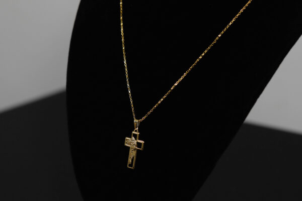 CONJUNTO CARTIER ELO CHAPADO + PINGENTE CRUZ FACE DE CRISTO