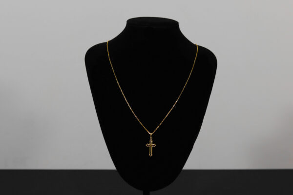 CONJUNTO CARTIER ELO CHAPADO + PINGENTE CRUZ VAZADA - Image 2
