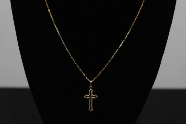 CONJUNTO CARTIER ELO CHAPADO + PINGENTE CRUZ VAZADA - Image 3